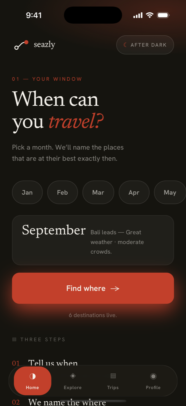 Home — pick your month