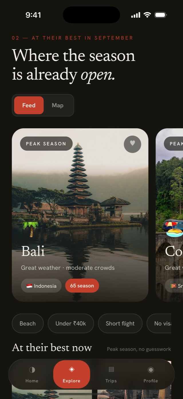 Explore — places ranked for the month